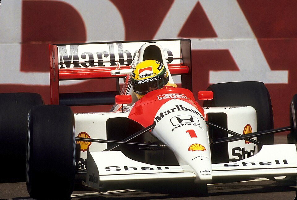 Ayrton Senna w McLarenie MP4/6 podczas sezonu 1991