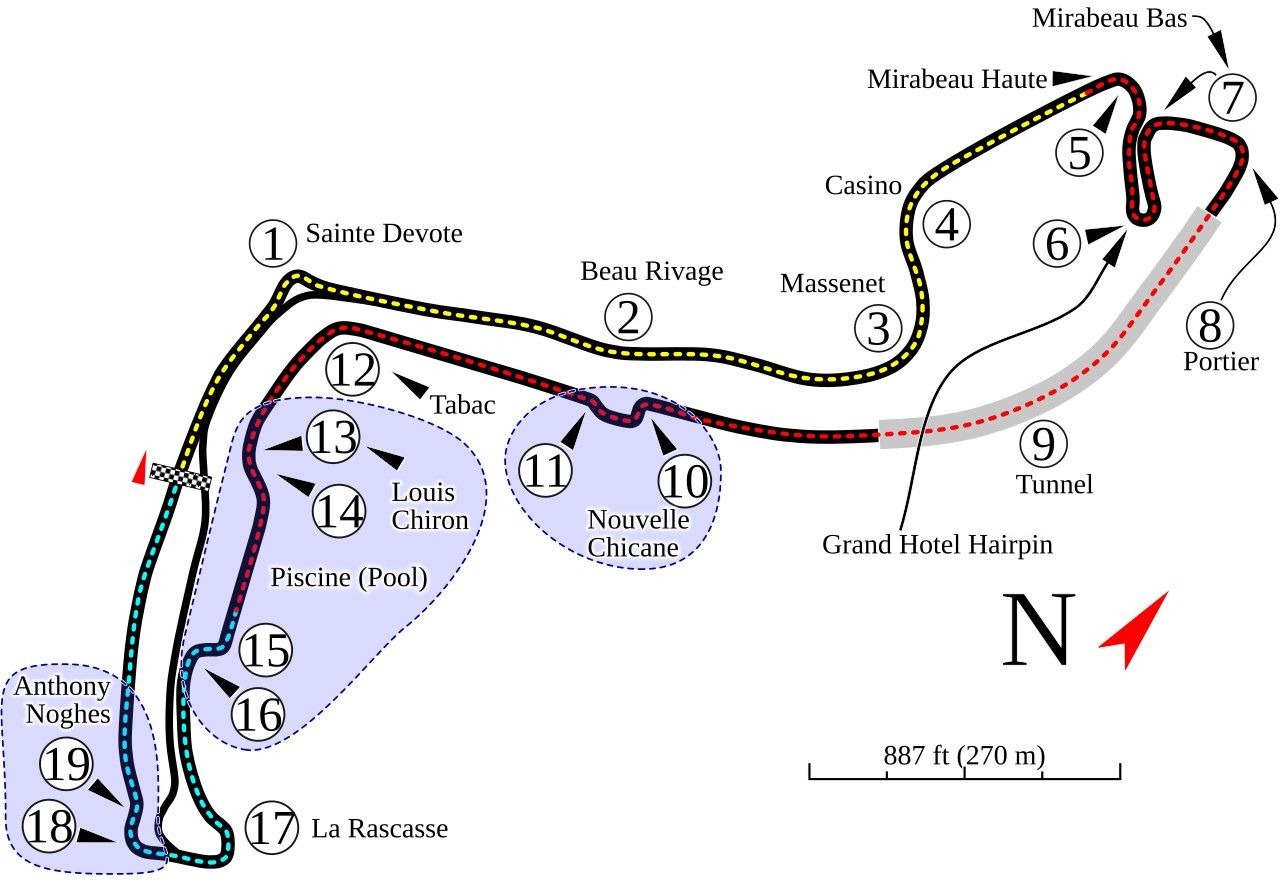 Współczesny schemat toru Circuit de Monaco